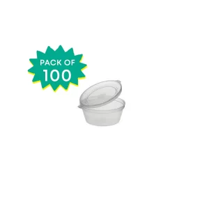 Paras - Hinged Plastic Round Container | 50ml(2 Oz) (Pack of 100)