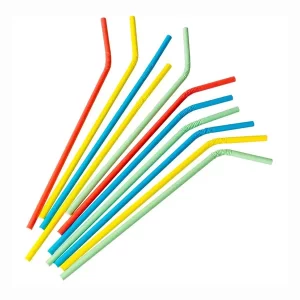 Multicolor Plastic Bend Straw (Pack of 80)