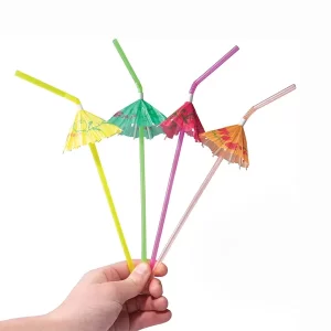Umbrella Straws for Drinks (Pack of 100)