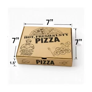 Corrugated Pizza Boxes (7 x 7 x 1.5 inch, Brown, Pack of 50)