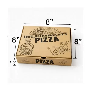 Corrugated Pizza Boxes (8 x 8 x 1.5 inch, Brown, Pack of 50)